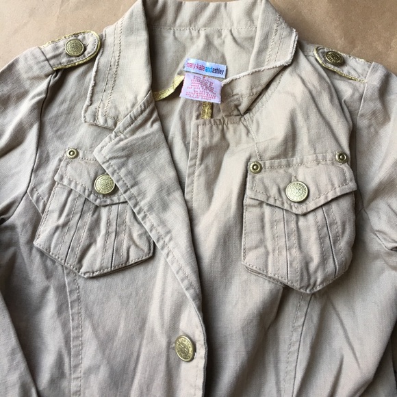 MARY KATE AND ASHLEY BROWN LINEN JACKET 8 - Picture 2 of 4