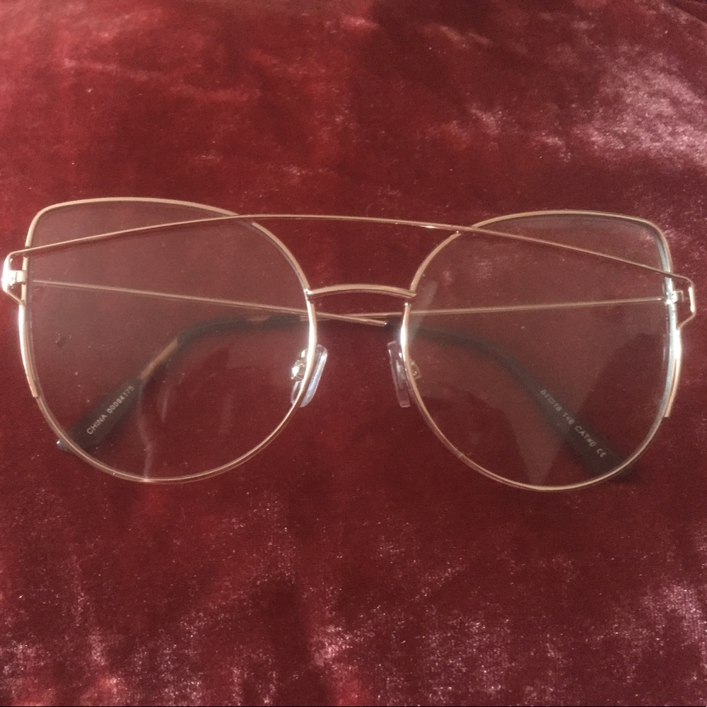 Clear Gold Trim Glasses