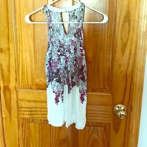 American Eagle grey & purple floral tank top.