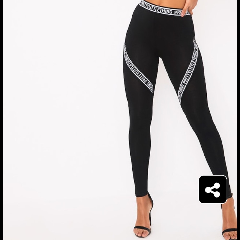 Pretty Little Thing Black Trim Leggings
