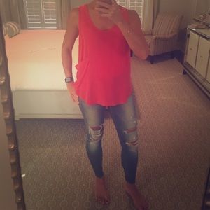 Central Park West silk tank with slouch pocket