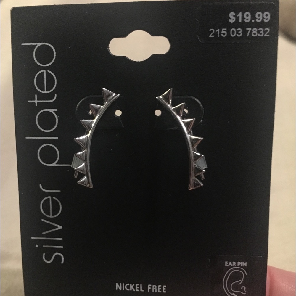 Silver Ear Crawler/climber Earrings