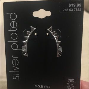 Silver Ear Crawler/climber Earrings