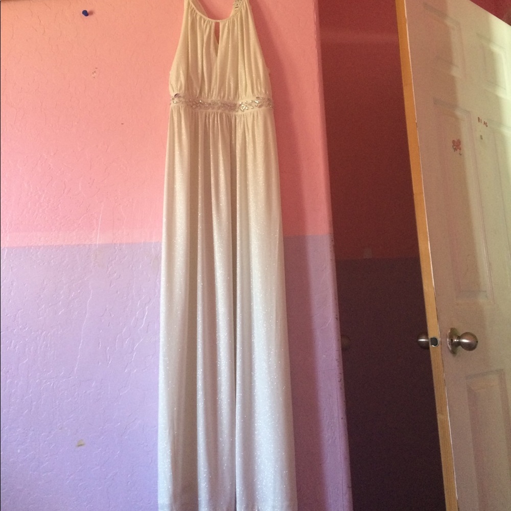 Cream prom dress