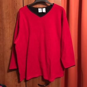 Just my size 22/24 fleece top red lined in black