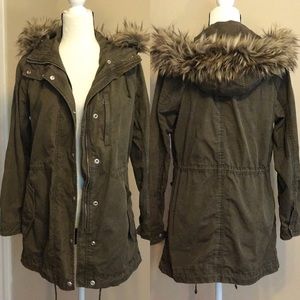 Army Green Gap Coat Two in One