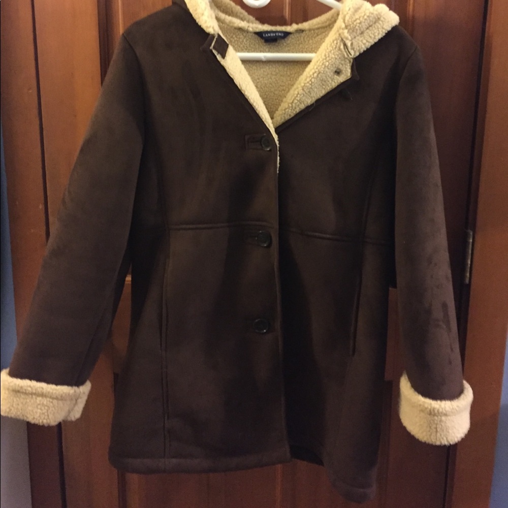 Lands End suede duffle coat