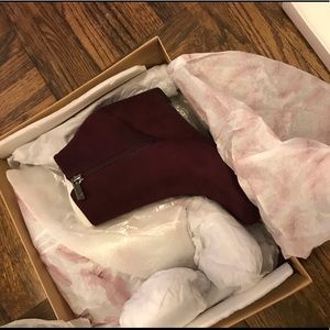 Jessica Simpson Rosie burgundy wedge booties