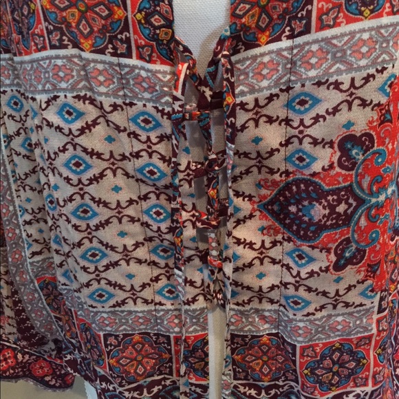 Flynn Skye Get Away Blouse Lace Front Blouse NWT - Picture 5 of 8