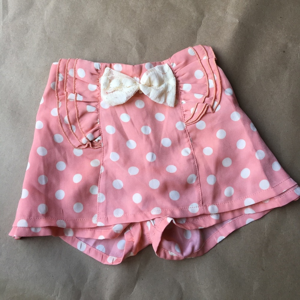 RICHIE HOUSE LIGHT PINK POLKADOT SHORTS 3M