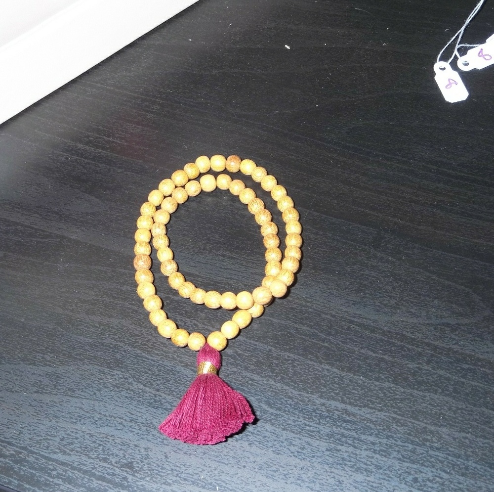 Wood bead wrap bracelet