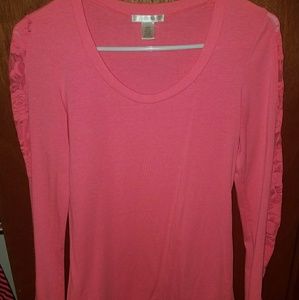 Darling pink long sleeve with lace details
