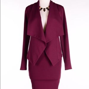 2 Piece Fall Blazer and Pencil Skirt Set - Small