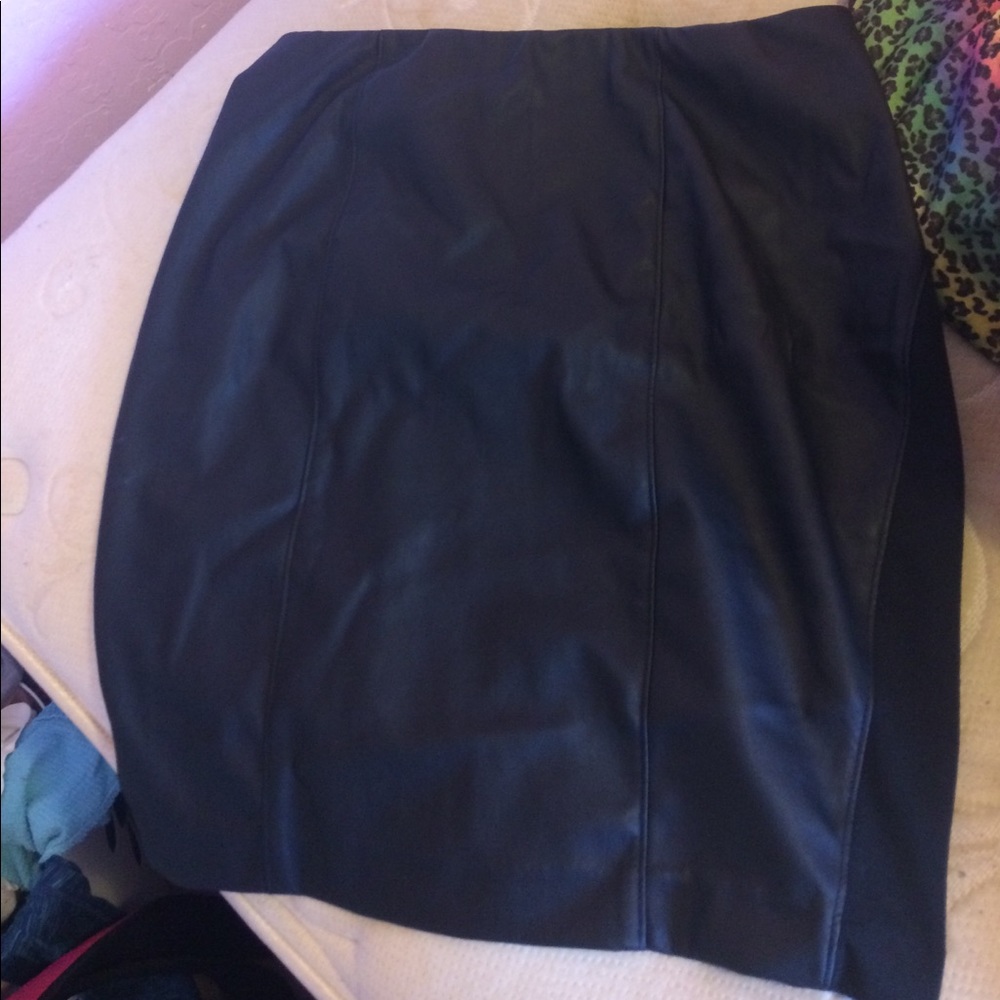 Black leather skirt