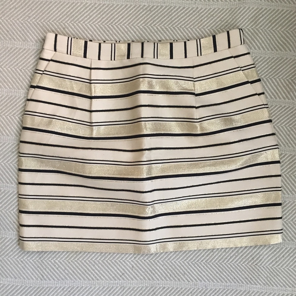Black/gold/cream mini skirt