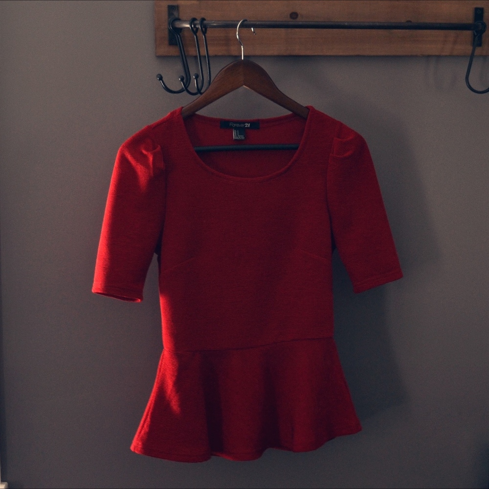 Red Peplum Top from Forever 21
