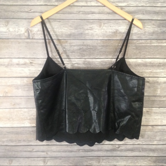 Forever 21 Faux Leather Laser cut Crop Top - Picture 4 of 4