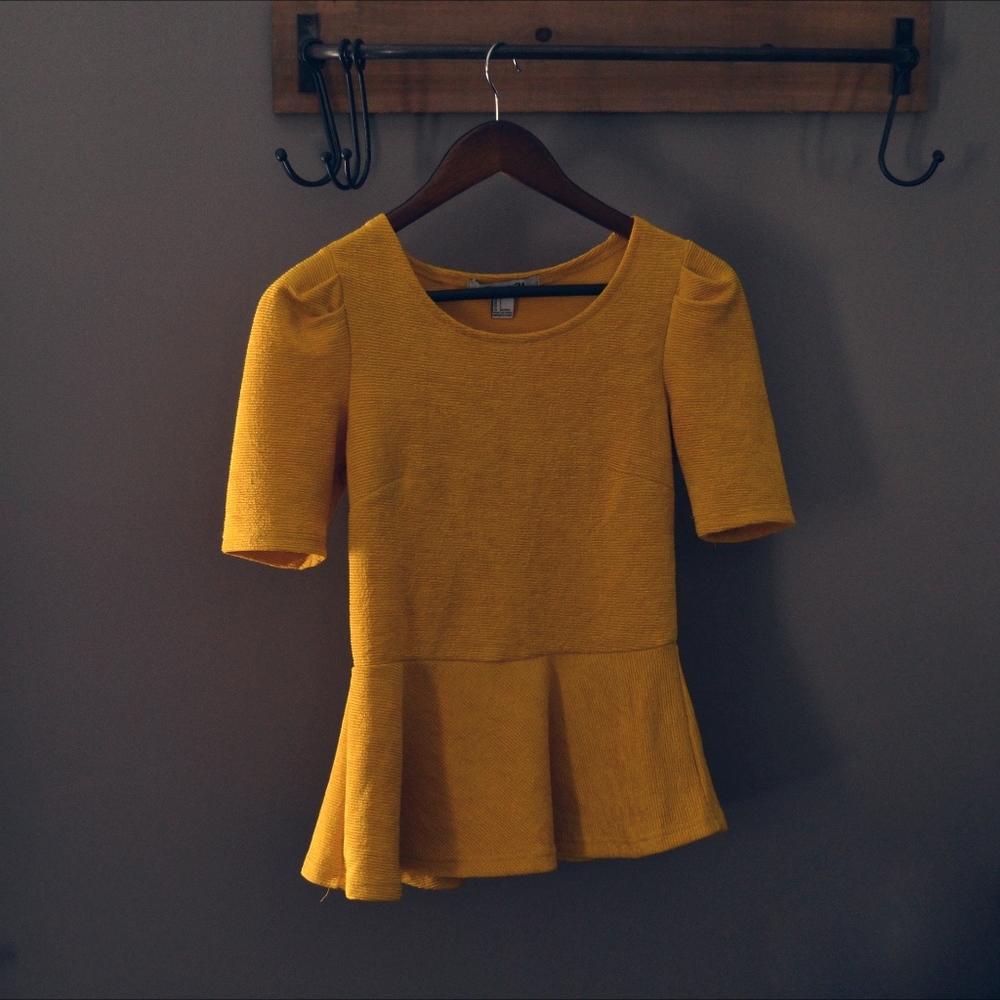Yellow Peplum Top from Forever 21