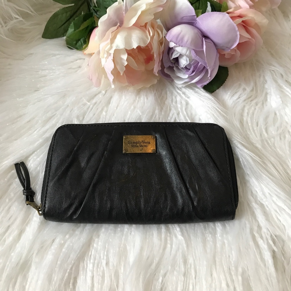 Simply Vera Vera Wang Faux Leather Black Wallet