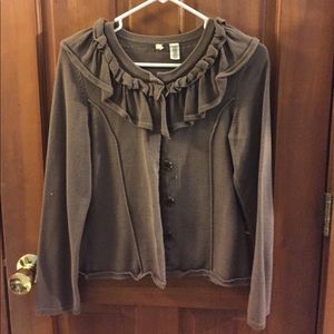 Anthropologie ruffle cardigan