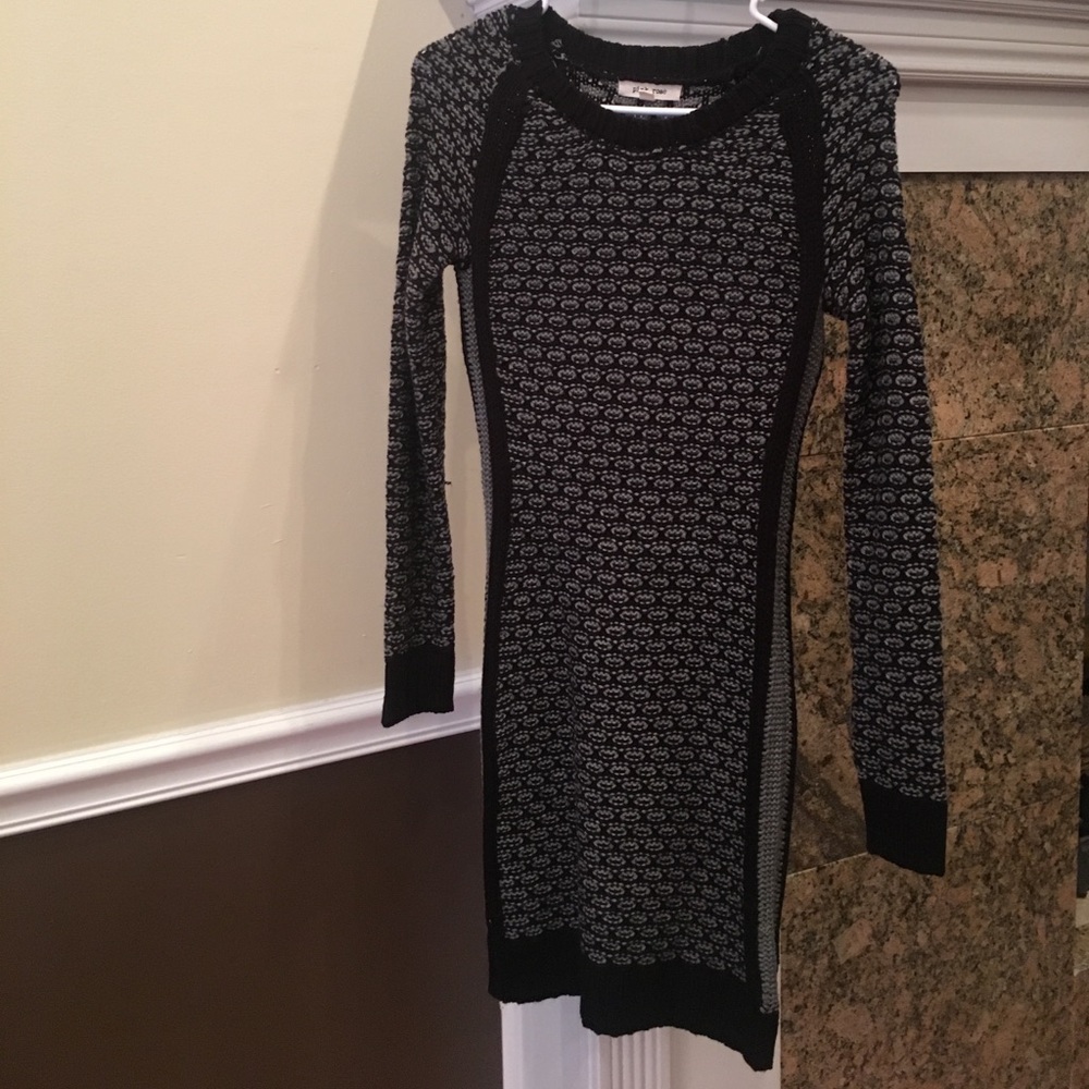 Black and Grey Sweater Dress