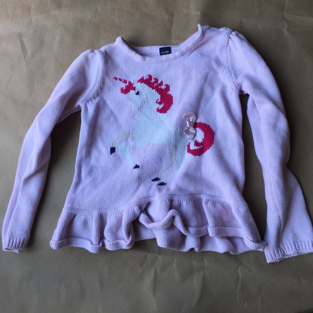 BABY GAP UNICORN KNIT SWEATER 4Y