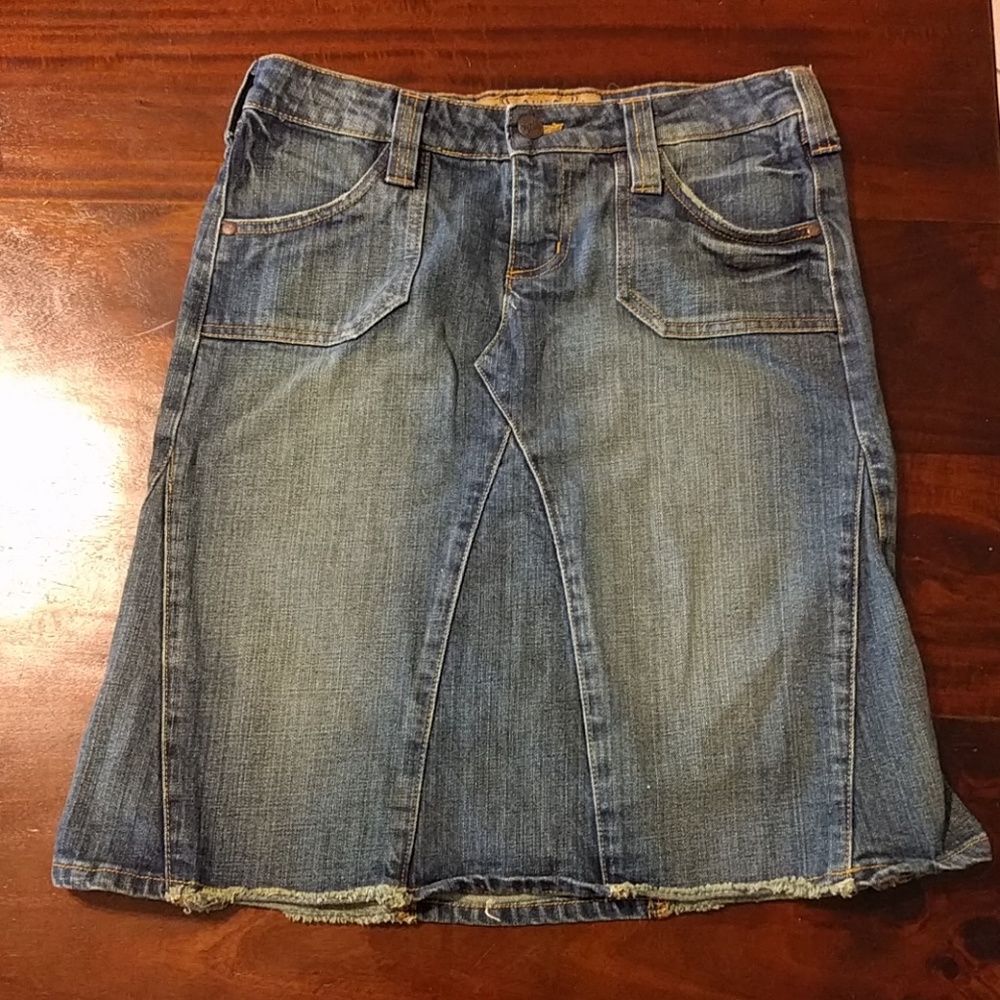 Knee length jean skirt