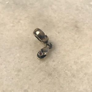 Pandora Flip Flop Dangle Bead with Pink CZ