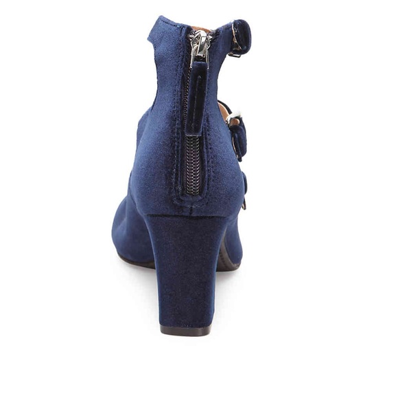 Blue Velvet Buckle Heels - Picture 6 of 7