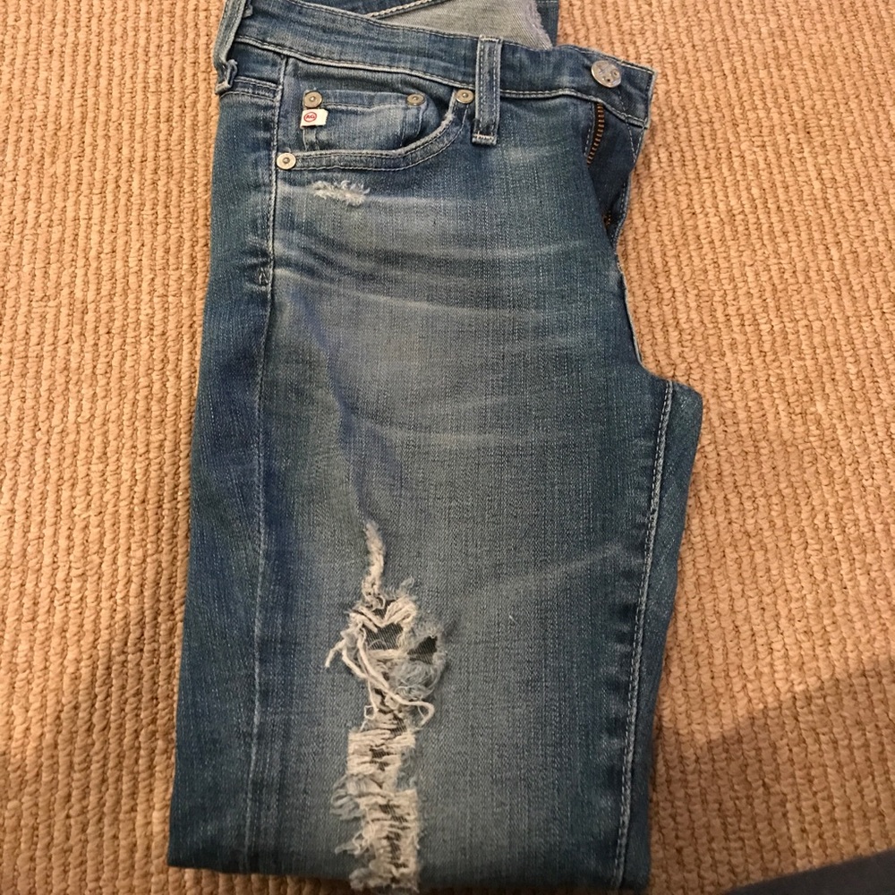 AG jeans, ripped, barely worn!