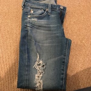 AG jeans, ripped, barely worn!