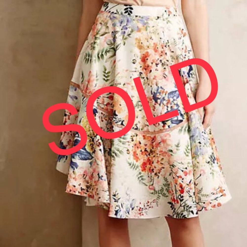 Anthropologie Ranna Gill Floral Skirt
