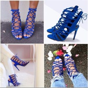 Lowest Price| Zara Electric Blue Strappy Heels