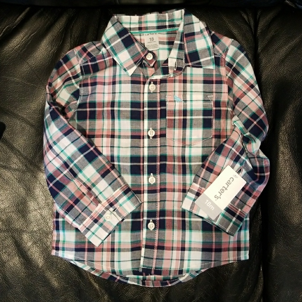 Carter's 18 Month button up plaid shirt