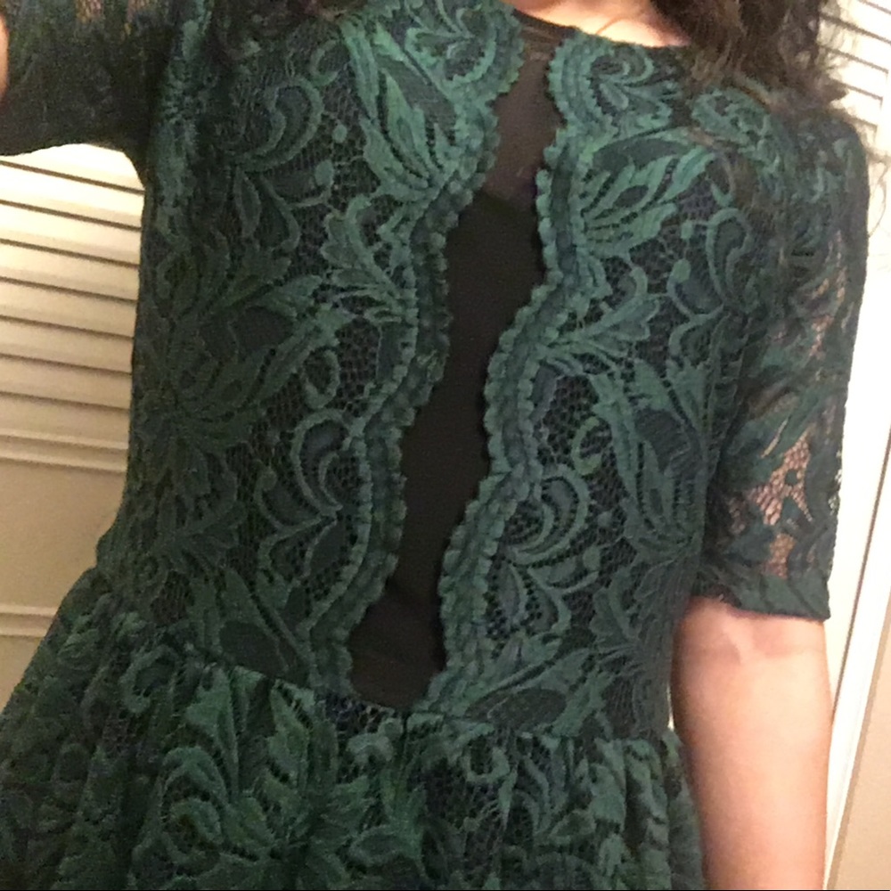 Forest green peplum top