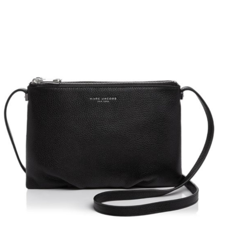 Marc Jacobs black leather crossbody bag purse