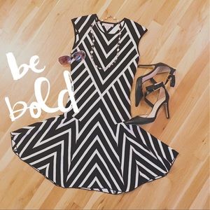 Banana Republic Black & White Sweater Swing Dress