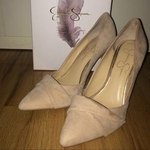Jessica Simpson Nude Suede Pointed Heel