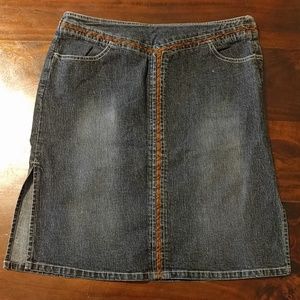 Knee length jean skirt