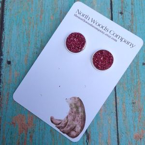 Burgundy Druzy earrings
