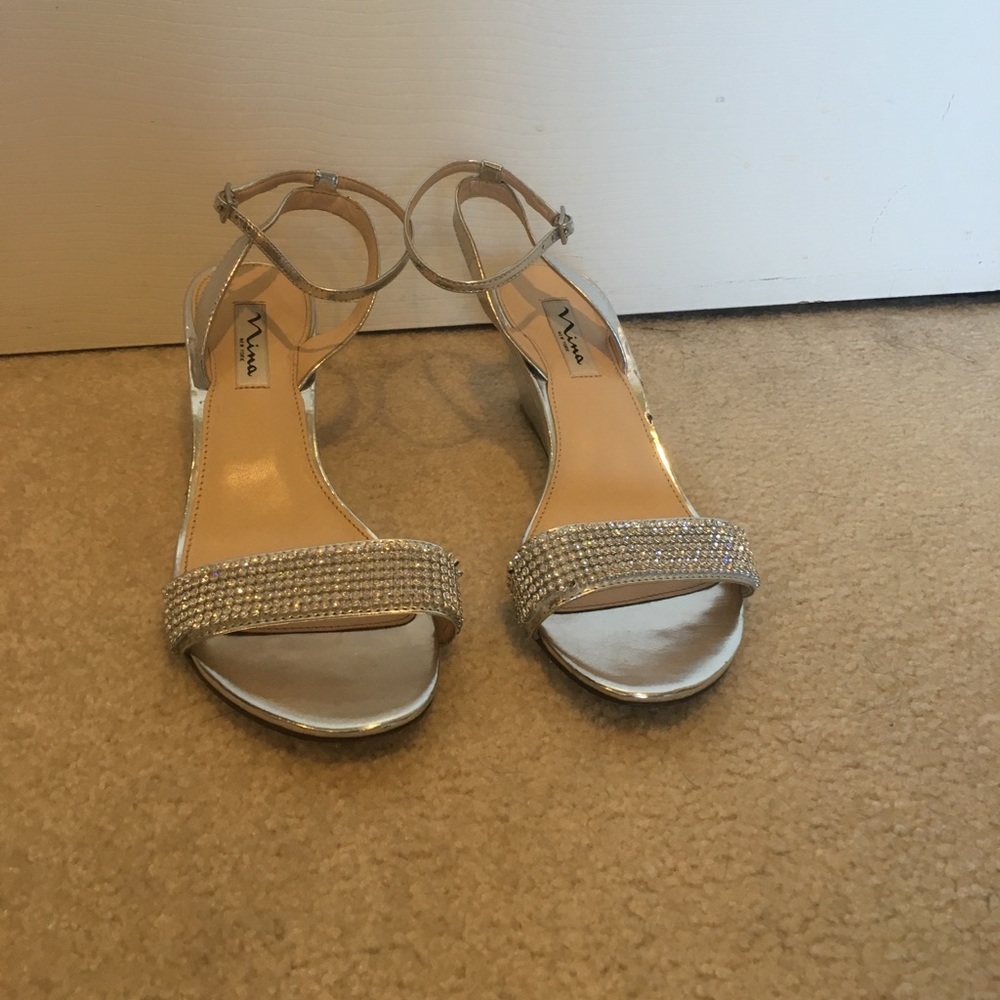 Silver high heels