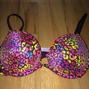 VS Pink Sequin Leopard Bra