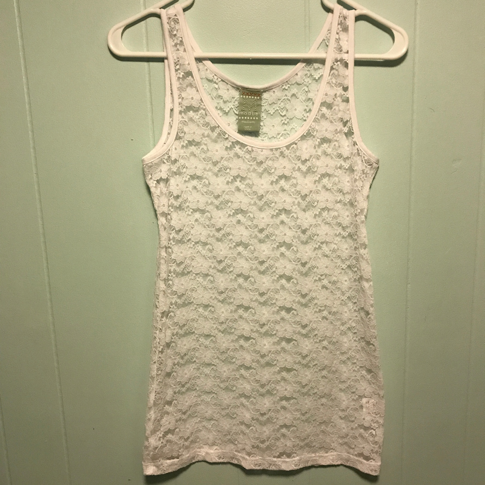 Modbe White Lace Tank