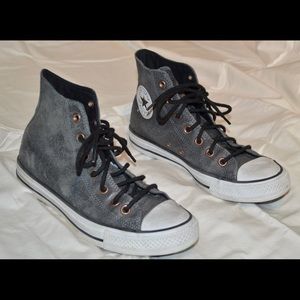 Leather high top converse shoes