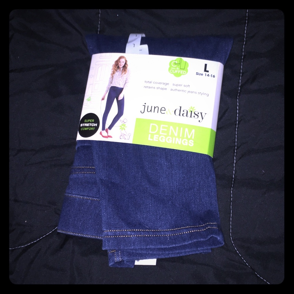 June and Daisy jean looking material, leggings.