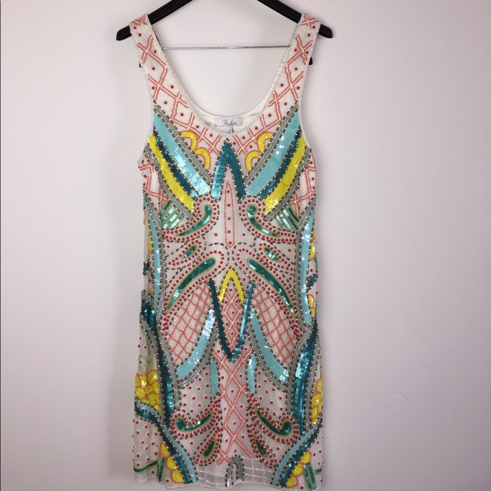 NWT Beaded & Sequined Parker Dress