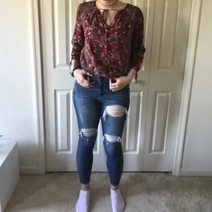 Patterned flowered top