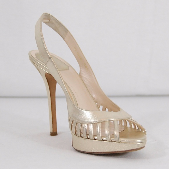 Dior "Whisper" Slingback Metallic Pumps - Picture 5 of 8