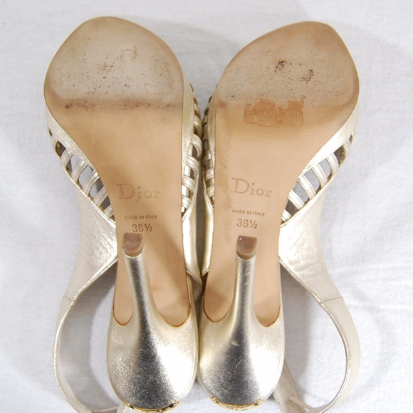 Dior "Whisper" Slingback Metallic Pumps - Picture 3 of 8