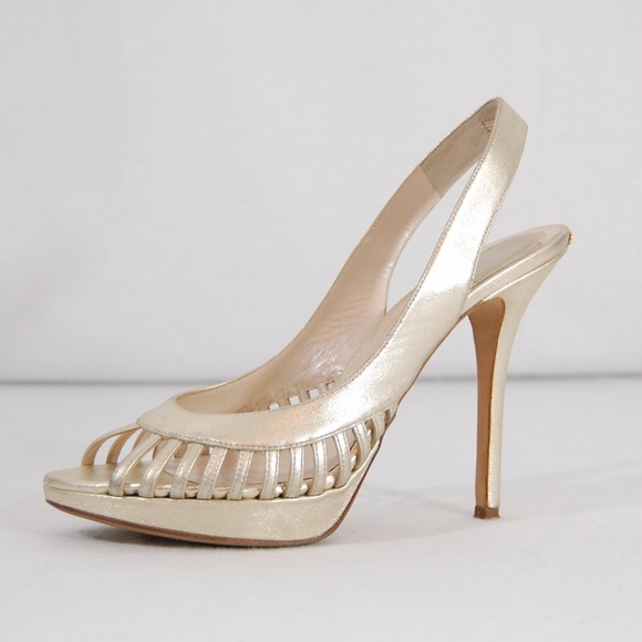 Dior "Whisper" Slingback Metallic Pumps - Picture 6 of 8